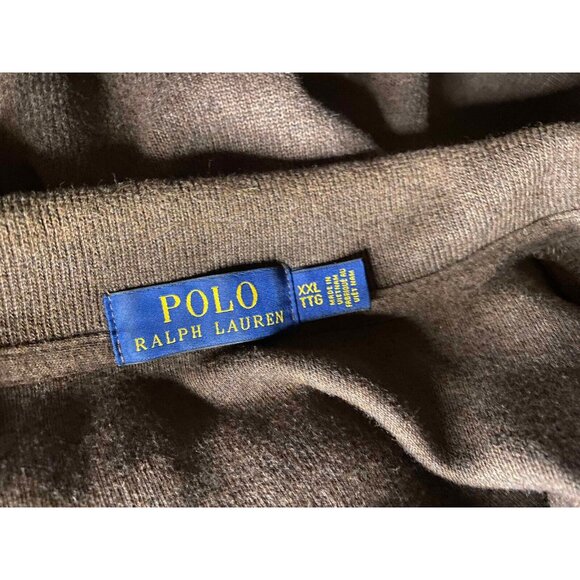 Polo Ralph Lauren Sweater Mens 2XL Brown 1/4 Zip Pullover Pony Logo Casual Golf - Picture 4 of 7